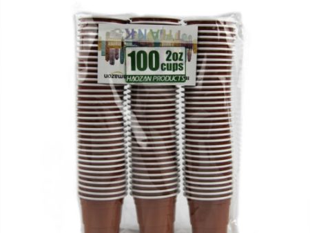 [100 Count - 2 oz.] Mini Plastic Shot Glasses - Red Disposable Jello Shot Cups For Sale