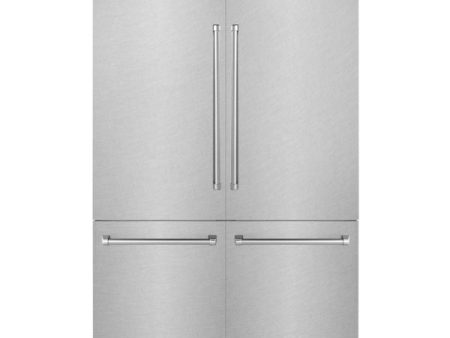 ZLINE 60  32.2 cu. ft. Built-In 4-Door French Door Freezer Refrigerator with Internal Water and Ice Dispenser in Fingerprint Resistant Stainless Steel (RBIV-SN-60) Online Hot Sale