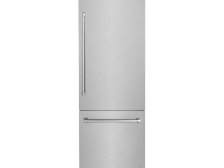 ZLINE 30  16.1 cu. ft. Built-In 2-Door Bottom Freezer Refrigerator with Internal Water and Ice Dispenser in Fingerprint Resistant Stainless Steel (RBIV-SN-30) Hot on Sale