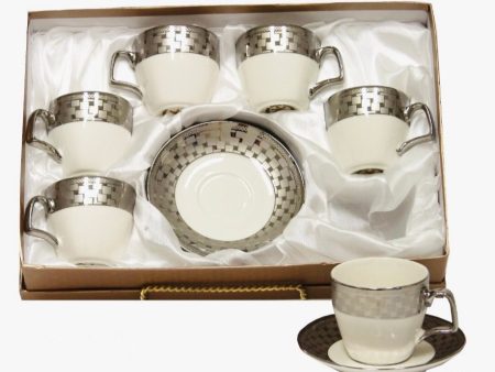 12Pc Espresso Coffee Cups Set 3.5oz (Silver) Hot on Sale