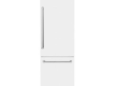 ZLINE 30  16.1 cu. ft. Built-In 2-Door Bottom Freezer Refrigerator with Internal Water and Ice Dispenser in White Matte (RBIV-WM-30) Online now