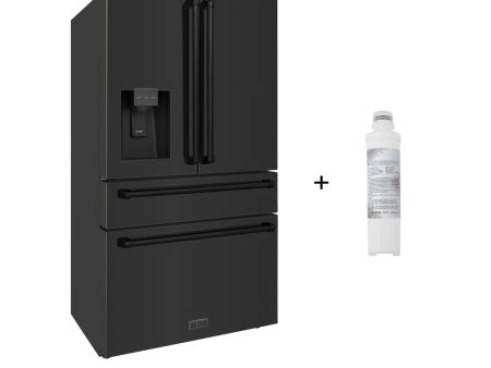 ZLINE 36 in. 21.6 cu. ft Freestanding French Door Fingerprint Resistant Refrigerator with External Water and Ice Dispenser with Filter (RFM-W-WF-36-BS) For Sale