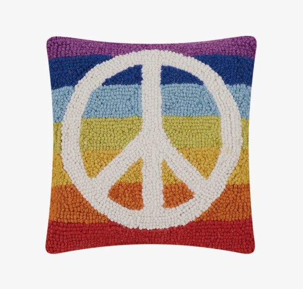 Rainbow Peace Pillow For Cheap