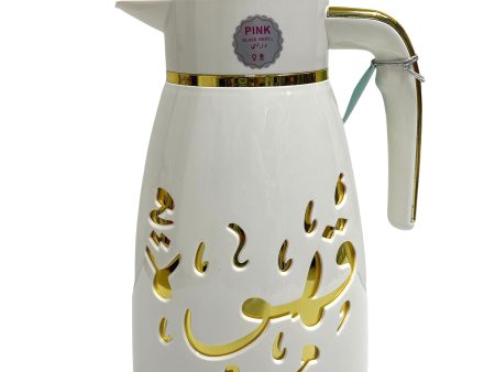 Vacuum Flask 1L White & Gold Online Sale