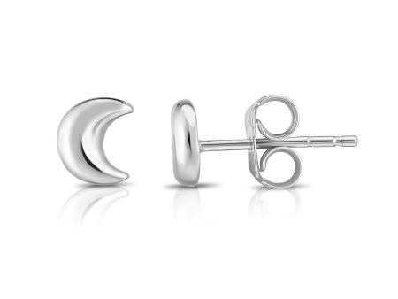 14K Gold Moon Stud Earring Cheap