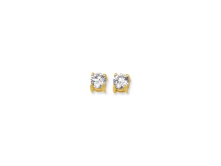 14K Gold 5mm Round CZ Stud Earring Cheap